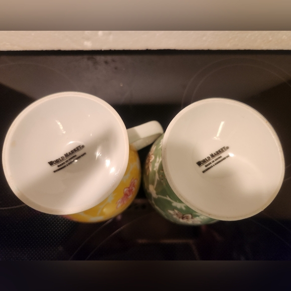 Cost Plus World Market Yellow and Green Floral Teacup Set - Picture 2 of 5